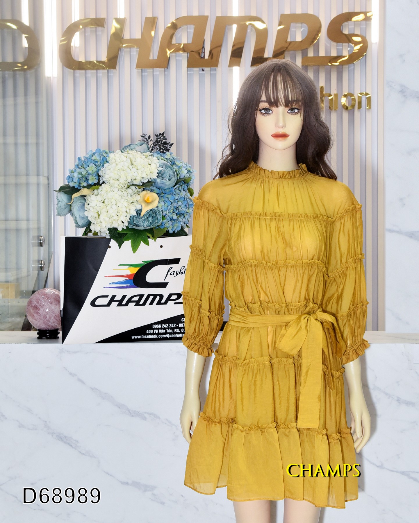 ĐẦM SUÔN VÀNG +LÓT +DN 68989