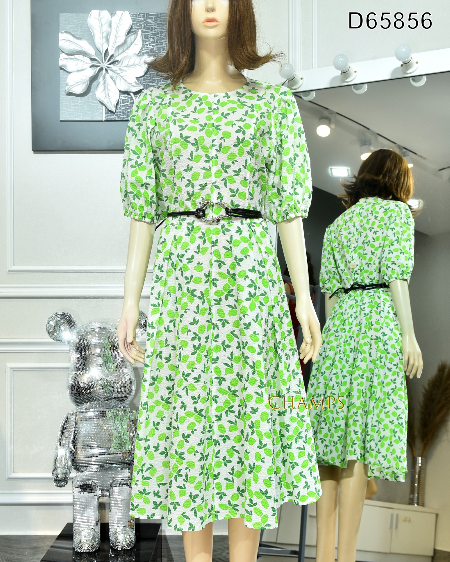 ĐẦM XÔ XANH CHẤM XANH +DN 65856