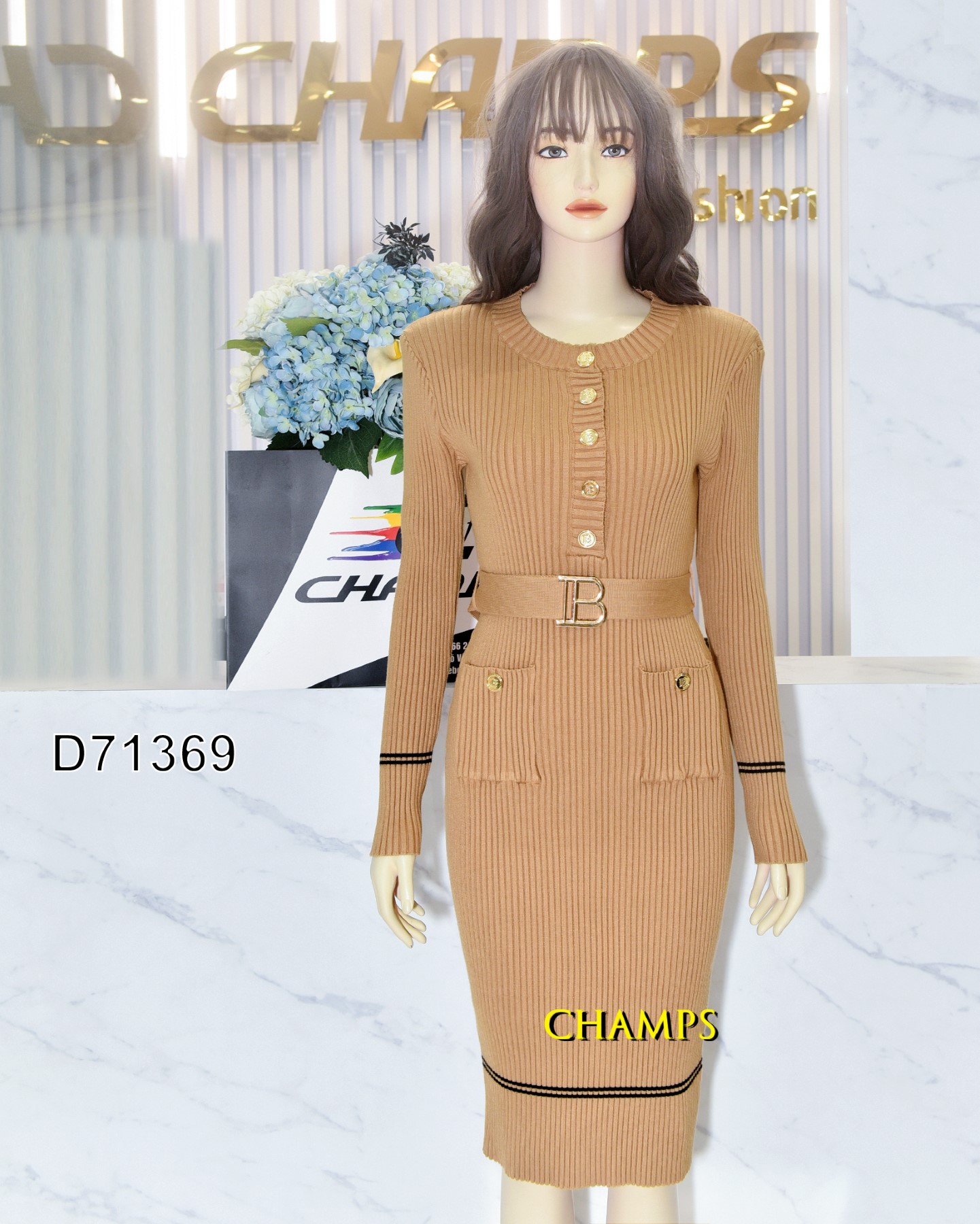 ĐẦM LEN NÂU BALMAN +DN 71369