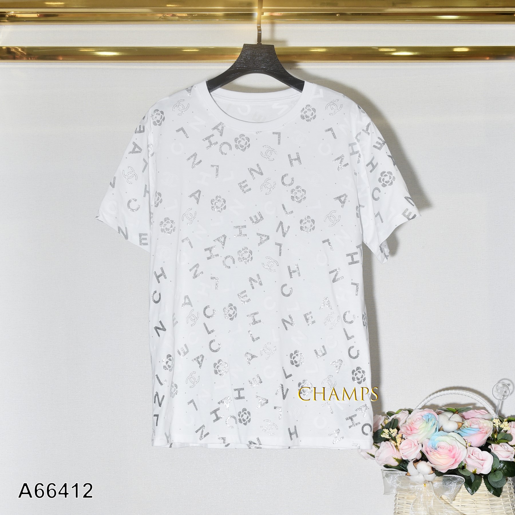 ÁO THUN TRẮNG CHANEL NHŨ 66412