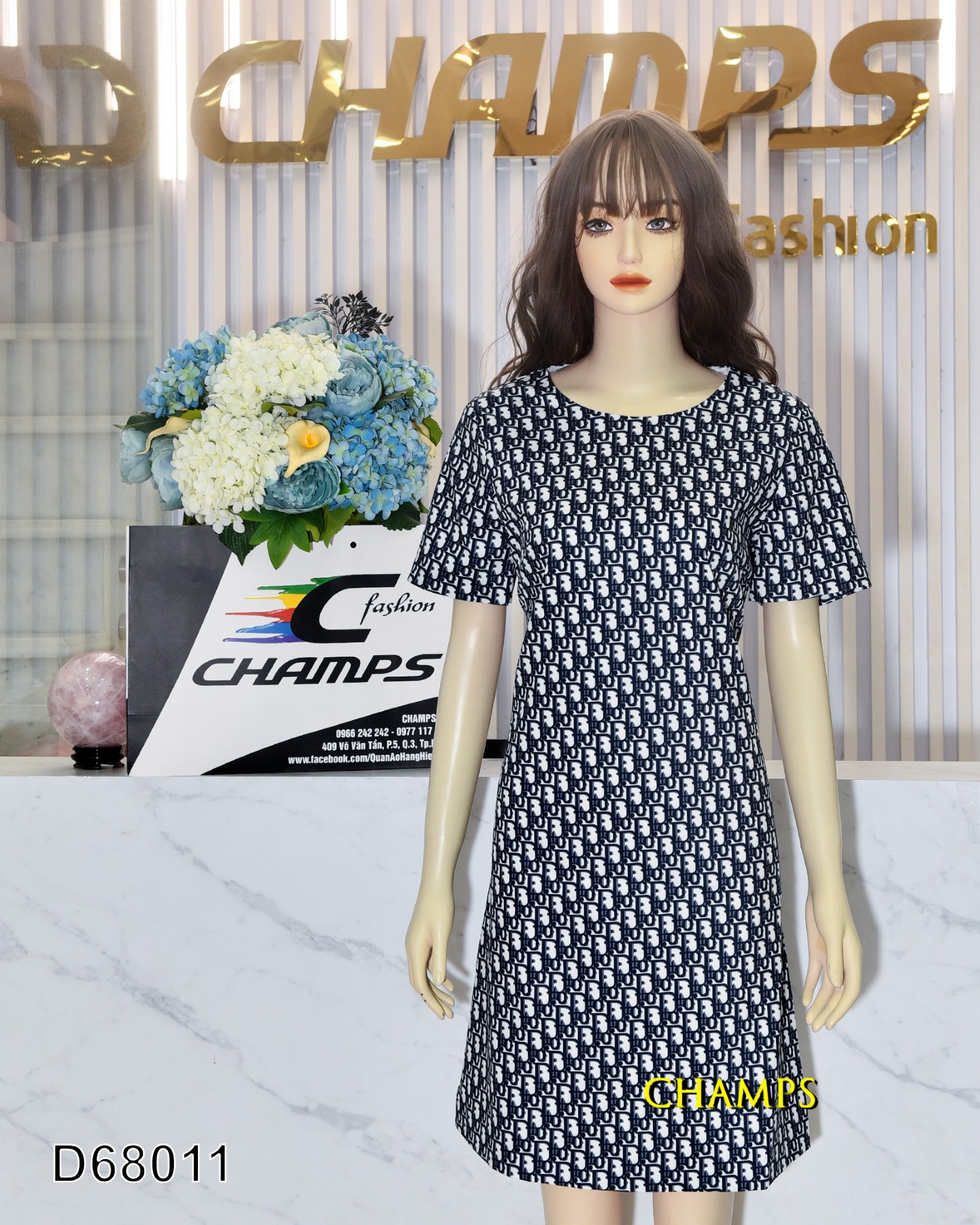 ĐẦM SUÔN DIOR XANH 68011