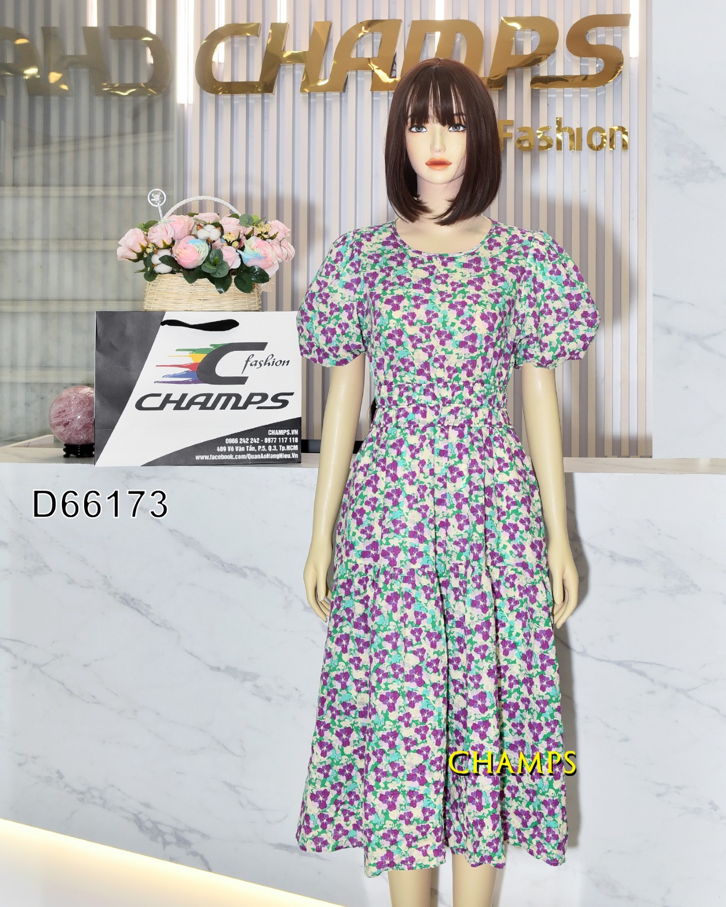 ĐẦM XÔ DÀI HOA TÍM 66173