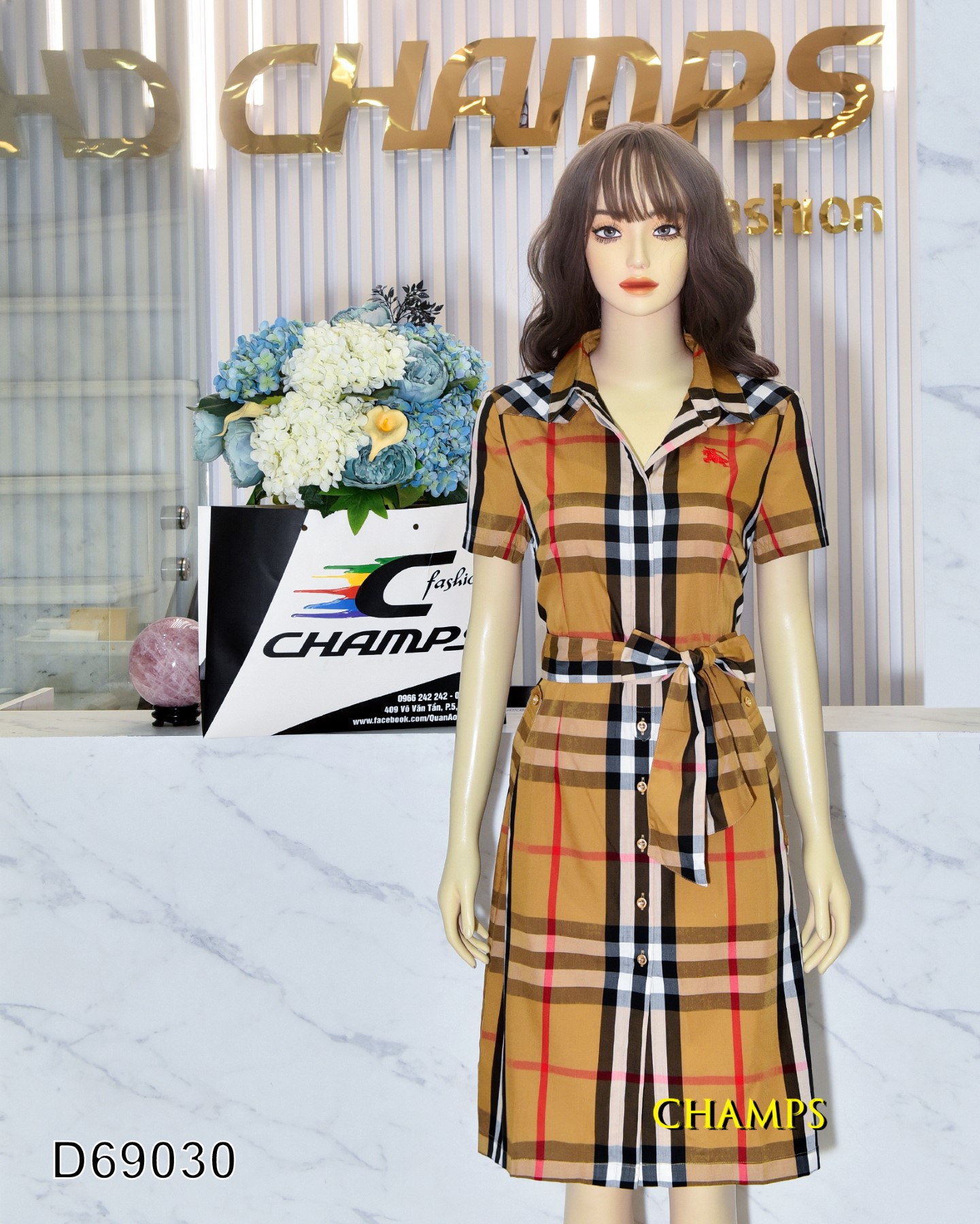 ĐẦM SUÔN NÂU SƠ MI BBR +DN 69030