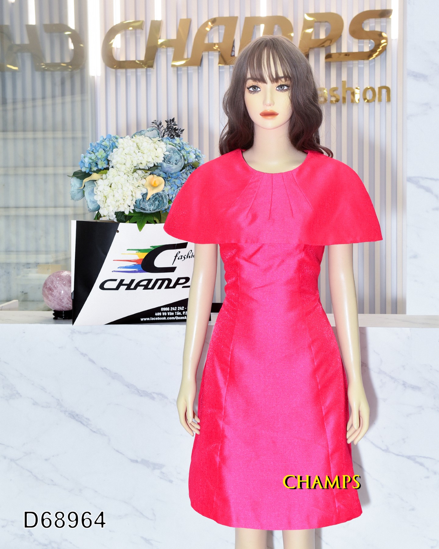 ĐẦM CHOÀNG HỒNG SEN +CÀI HOA 68964