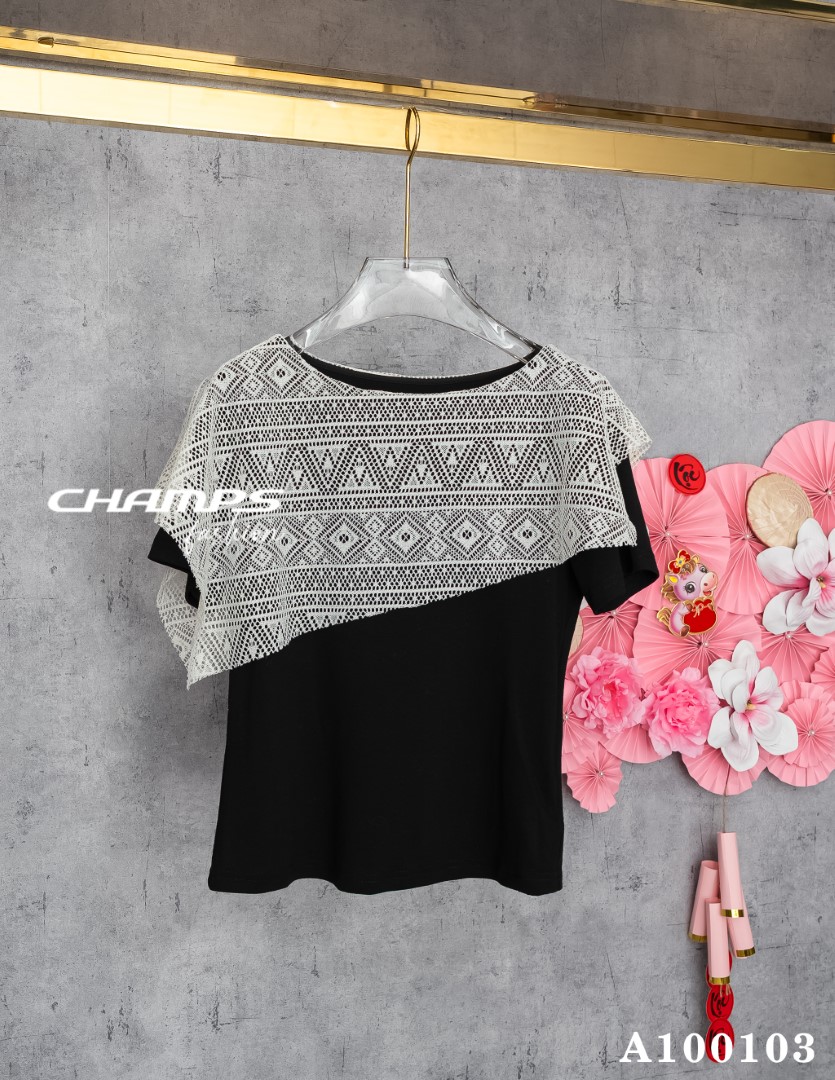 ÁO THUN PHỐI REN 100103