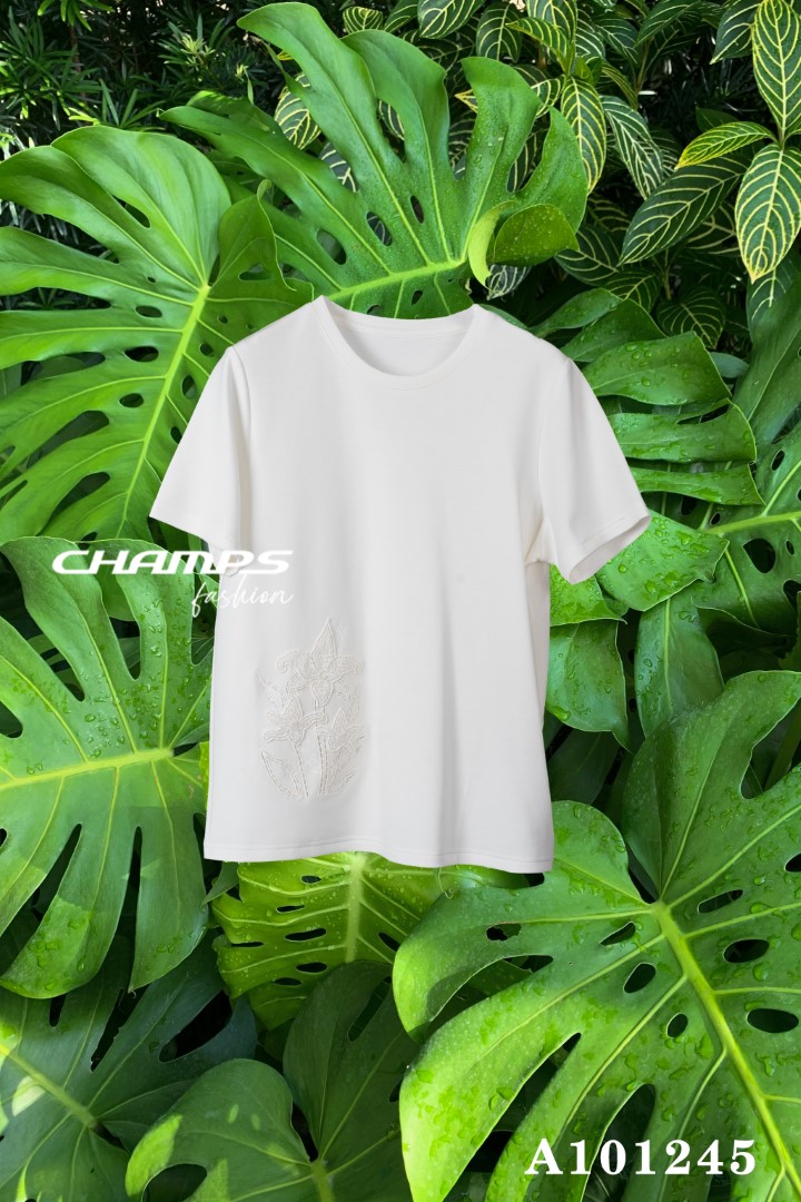 ÁO THUN XỐPTRẮNG LAI HOA 101245