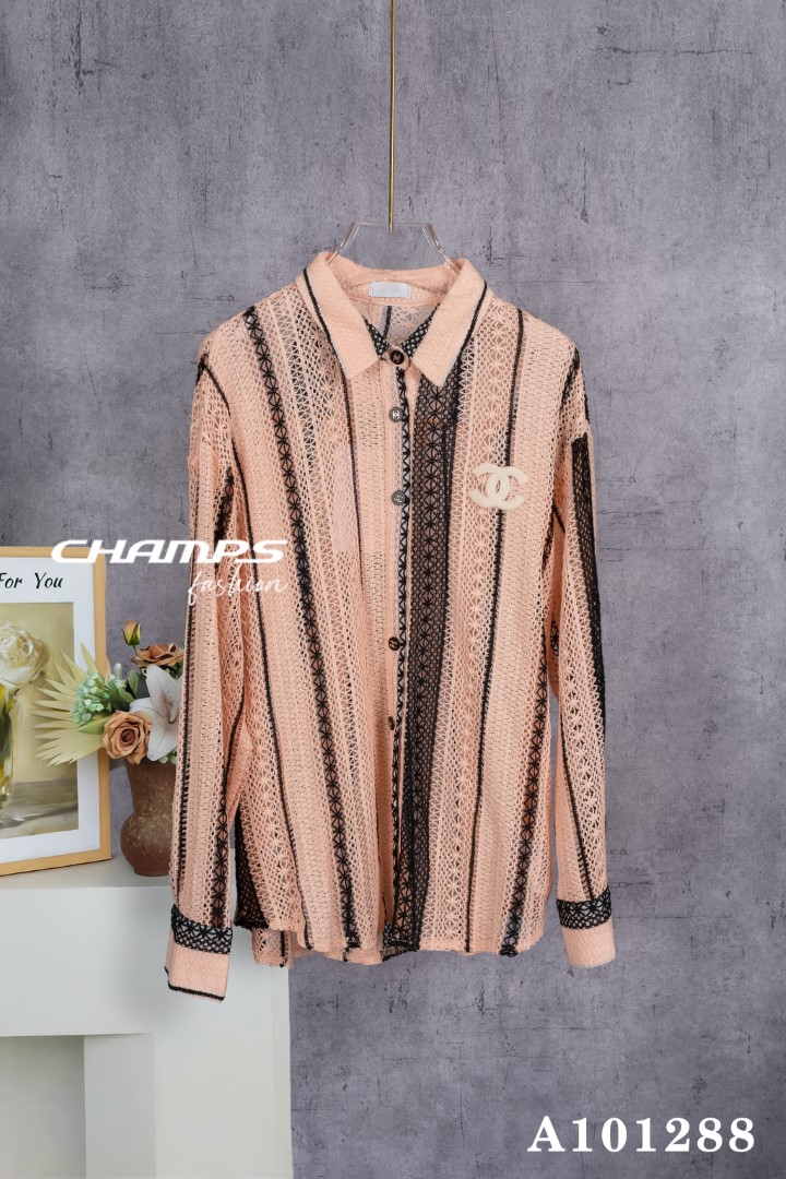 ÁO REN SƠ MI TRẮNG HÔNG 101288
