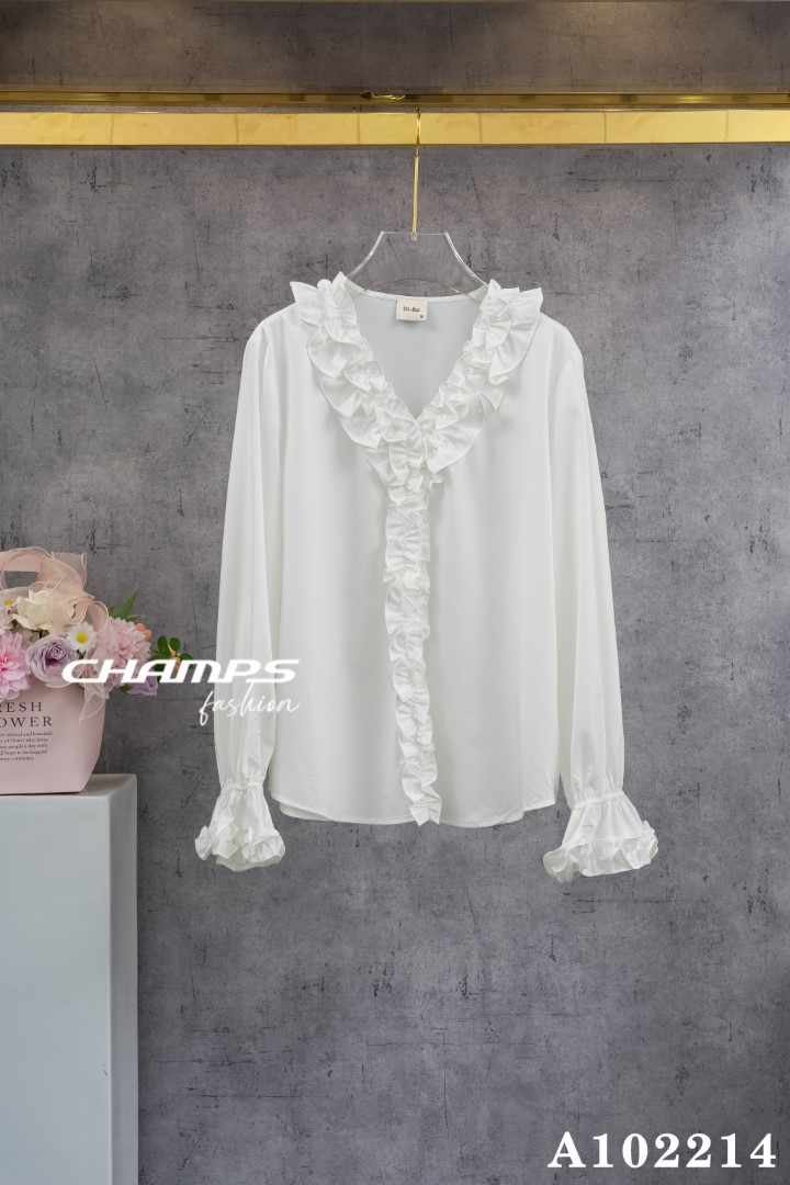 ÁO XÔ TRẮNG CỔ BEO 102214