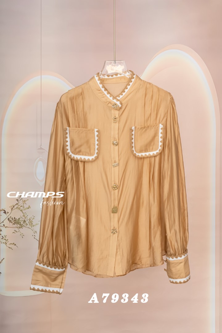 ÁO LỤA NÂU VIỀN 79343