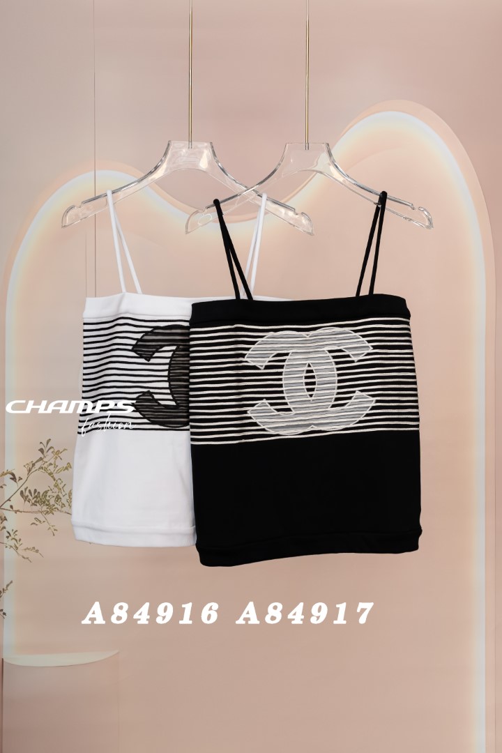 ÁO THUN ĐEN CHANEL 2 DÂY 84917