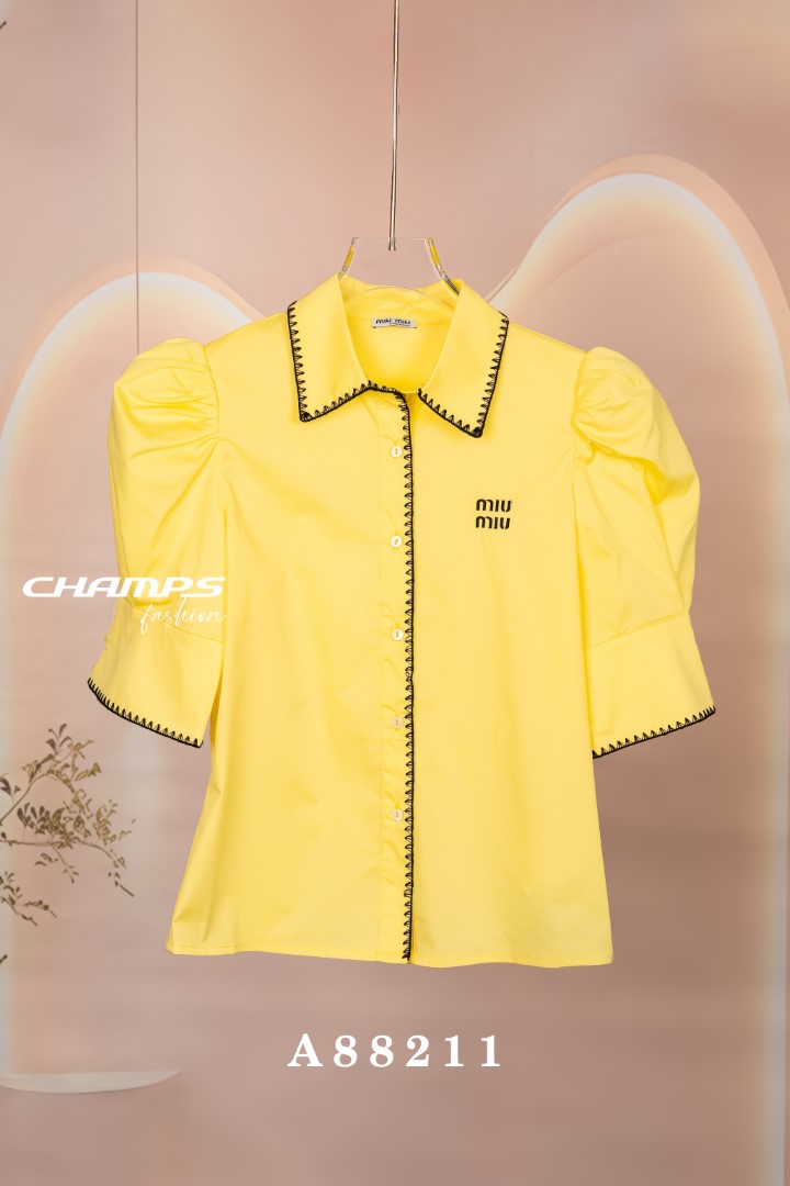 ÁO SƠ MI VÀNG VIỀN MIUMIU 88211