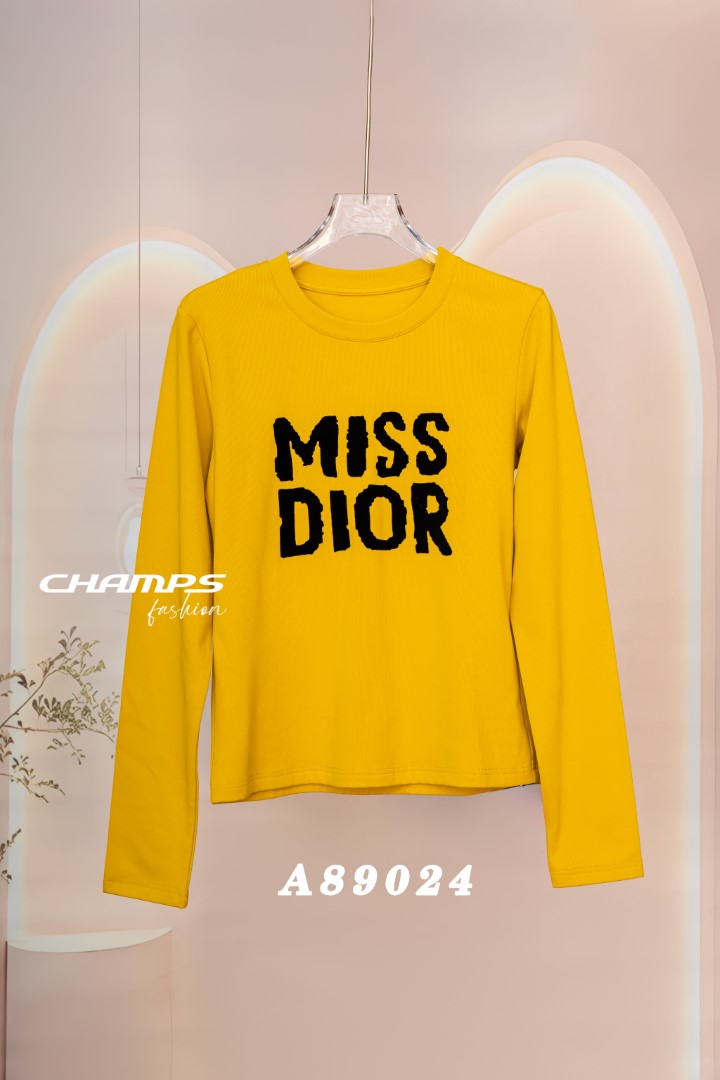 ÁO THUN VÀNG TAY DÀI DIOR 89024