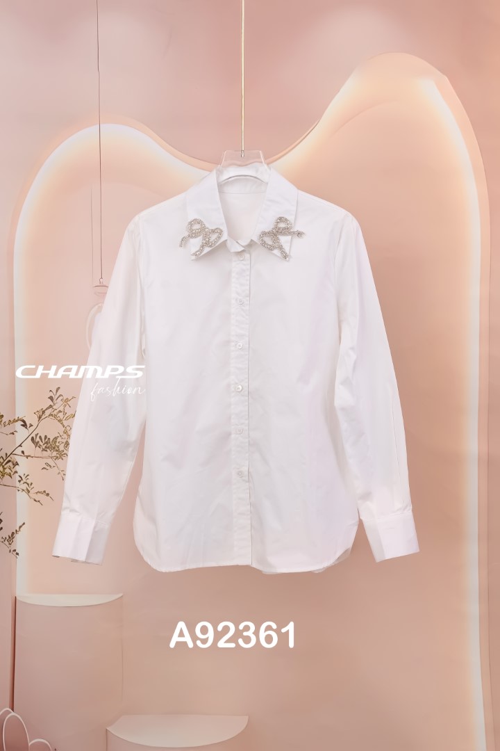 ÁO SƠ MI TRẮNG CỔ NƠ 92361
