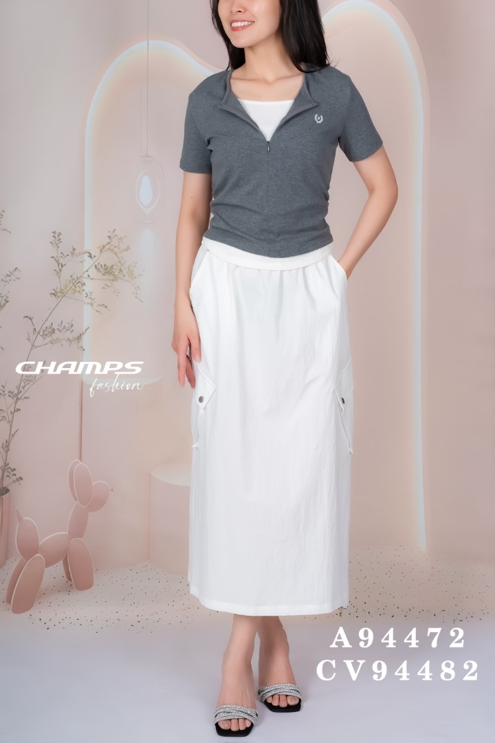 CHÂN VÁY DÙ TRẮNG DÂY RÚT 94482