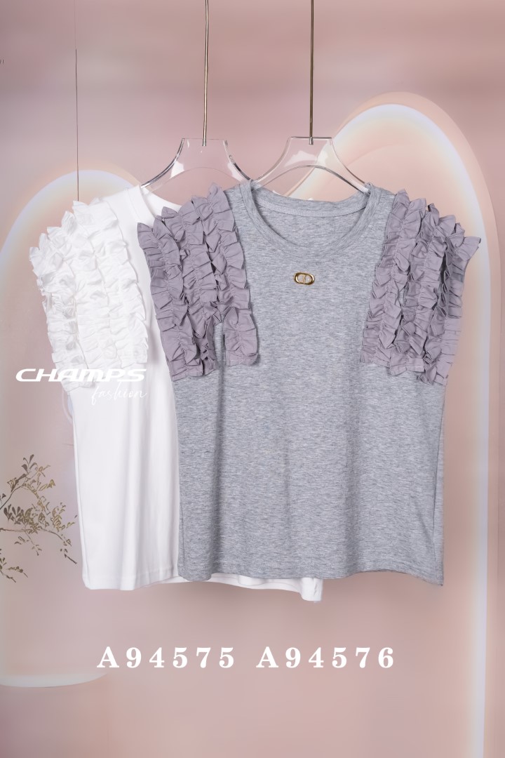 ÁO THUN VIP VALENTINO TRẮNG TAY BÈO 94575