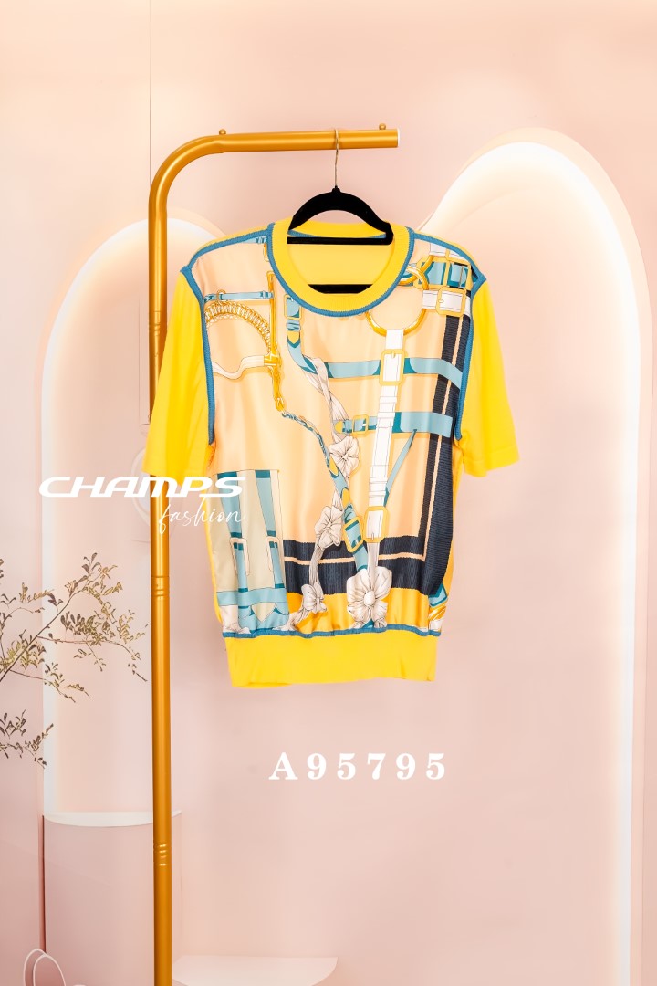 ÁO LEN PHỐI LỤA VÀNG 95795