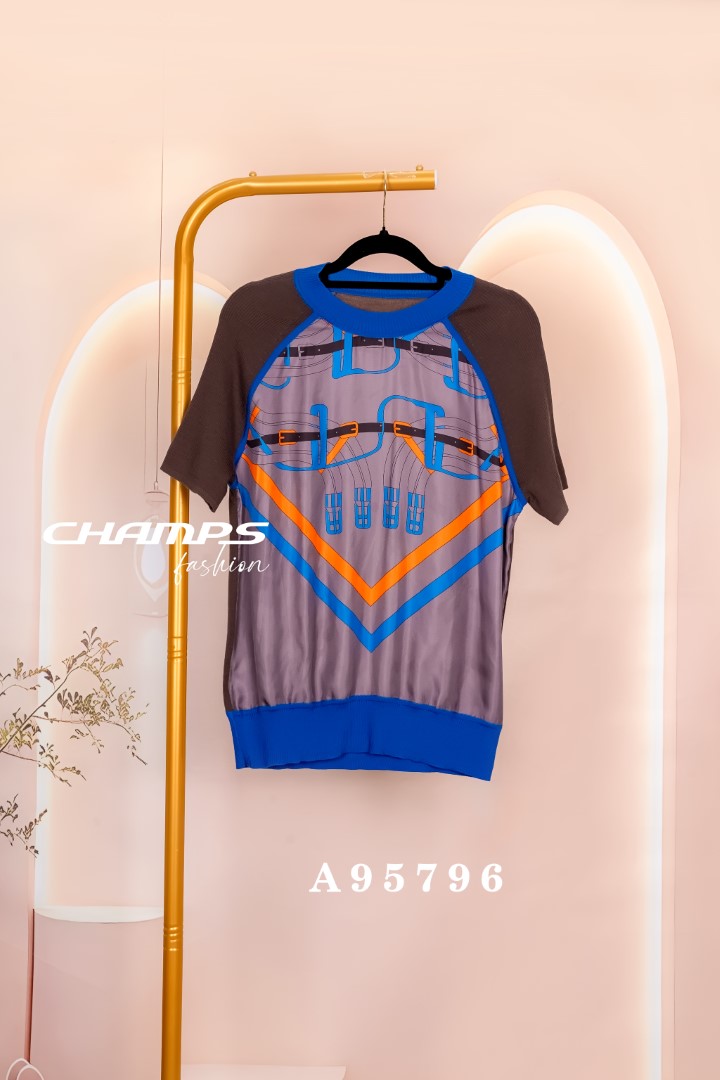 ÁO LEN PHỐI LỤA XANH 95796