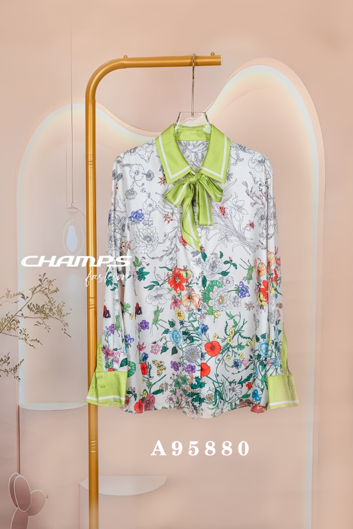 ÁO SƠ MI LỤA HOA VIỀN 95880