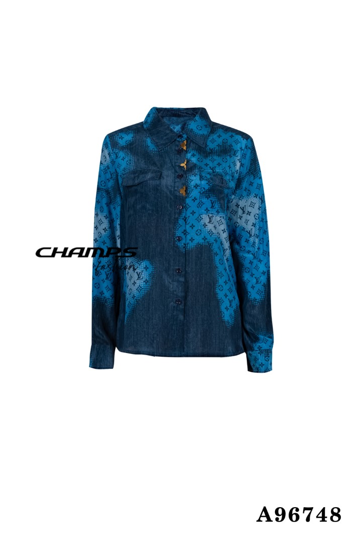 ÁO SƠ MI LỤA LV XANH 96748