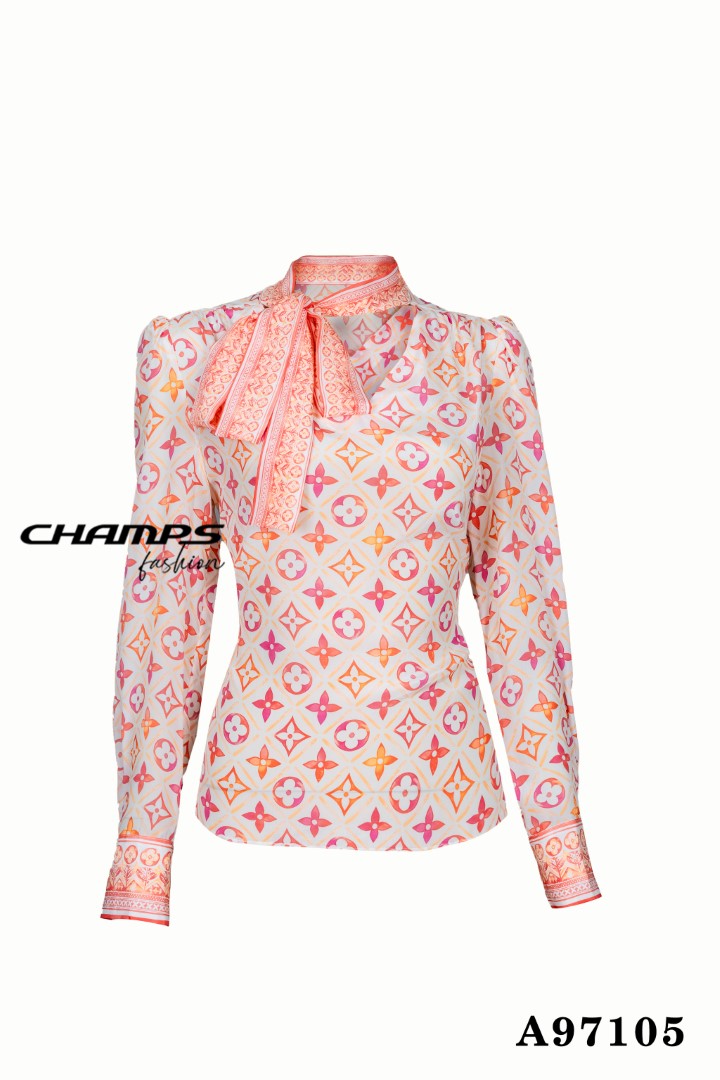 ÁO LỤA SƠ MI LV HÔNG 97105