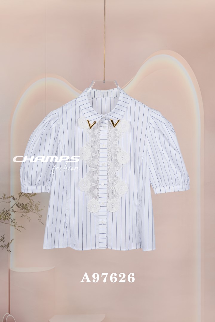 ÁO XÔ KẺ TRẮNG 97626