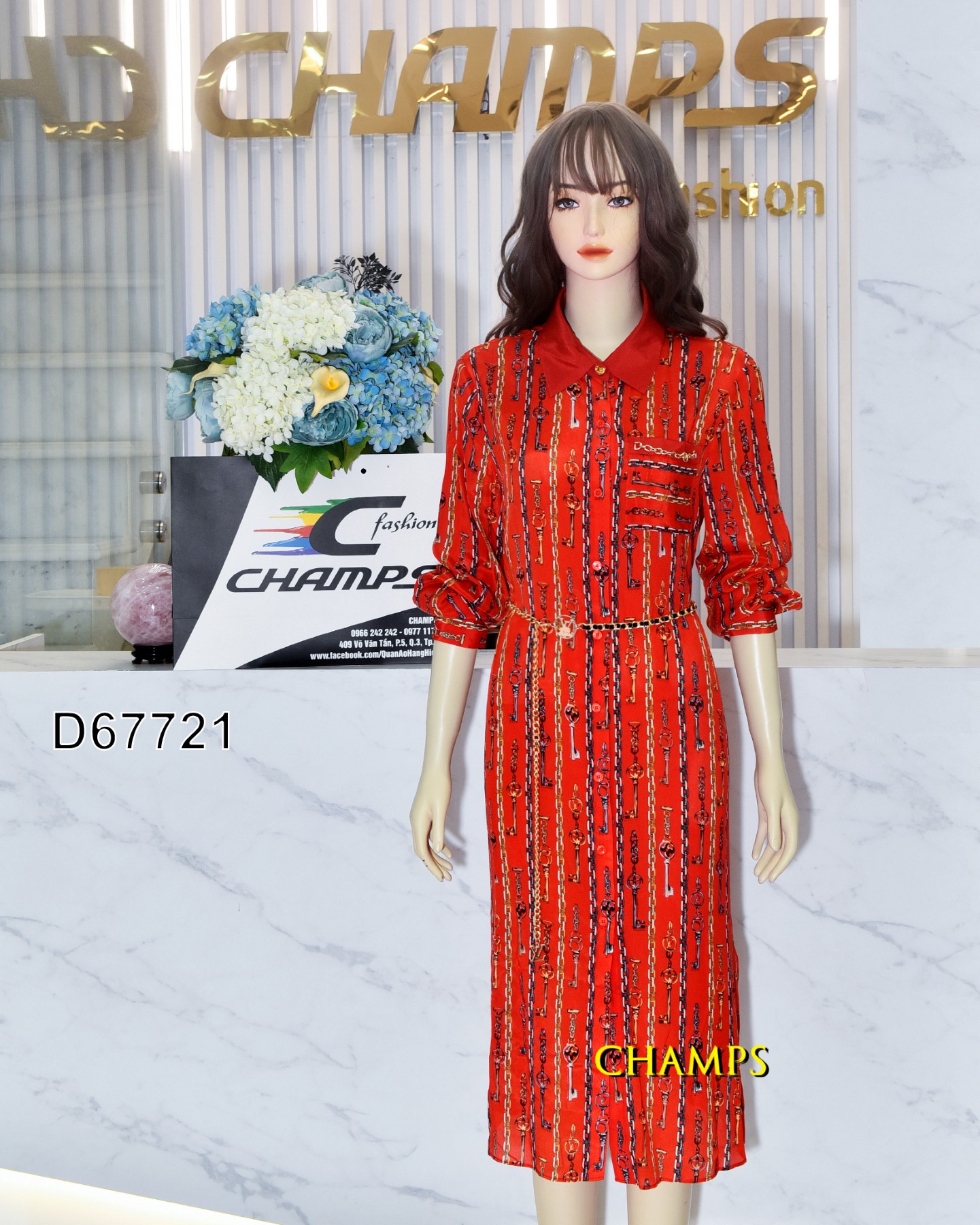ĐẦM LỤA ĐỎ GUCCI +DN 67721