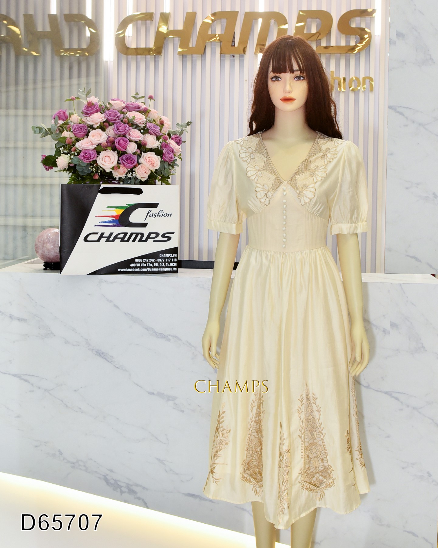 ĐẦM XÔ KEM THÊU 65707