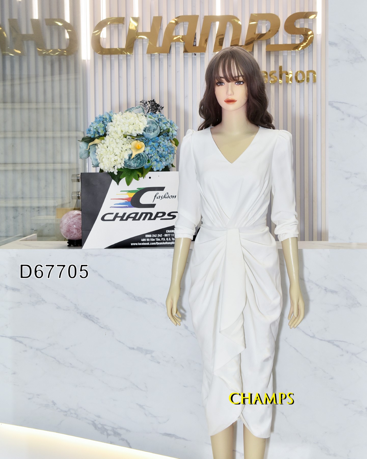 ĐẦM TRẮNG DÀI NHÚNG 67705