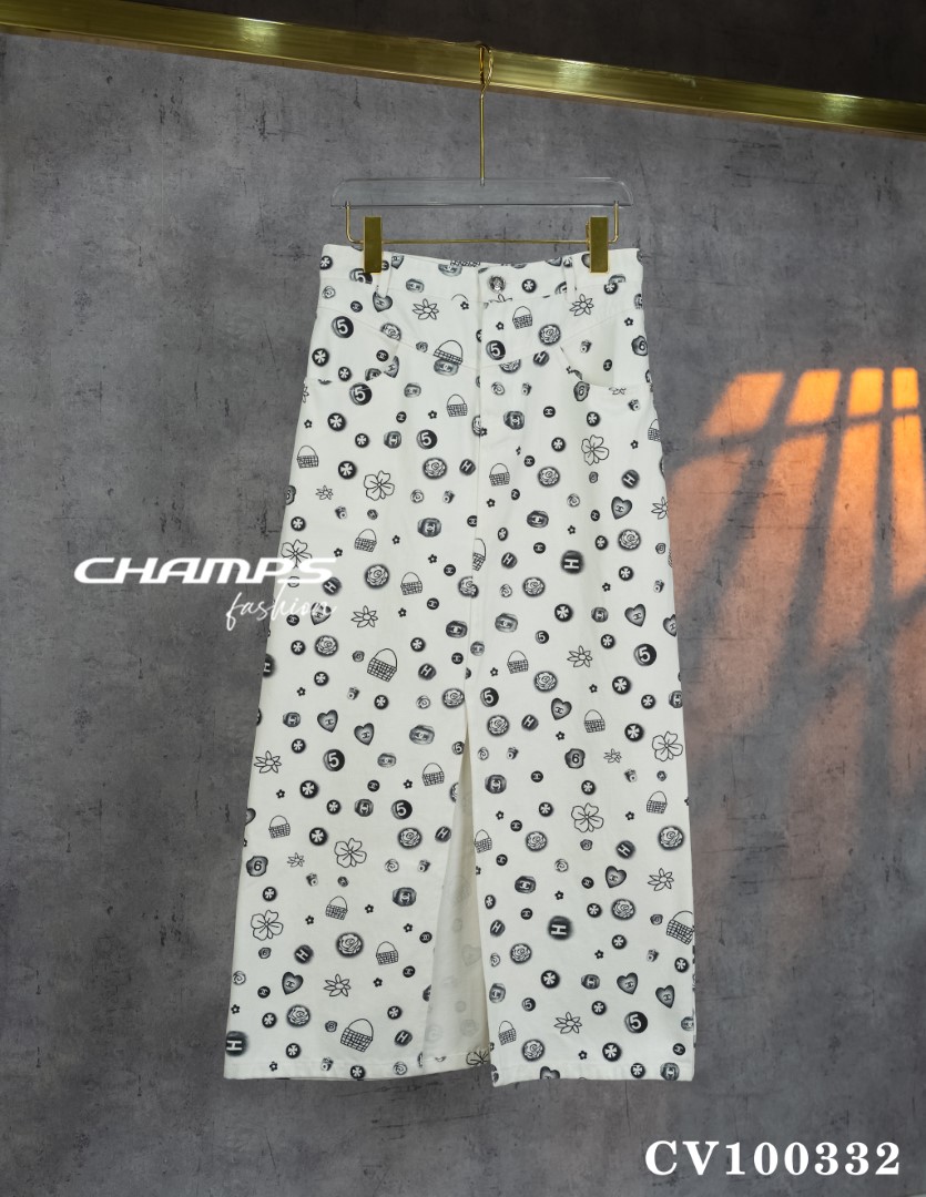 CHÂN VÁY CHANEL TRẮNG 100332