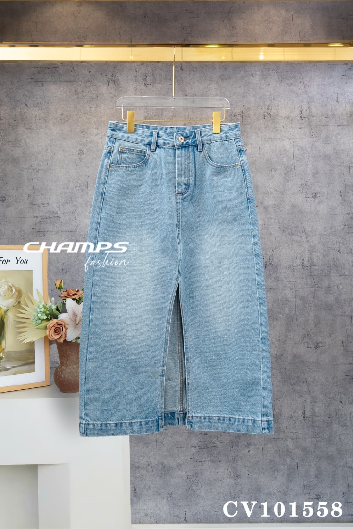 CHÂN VÁY JEAN DÀI GUCI XANH 101558