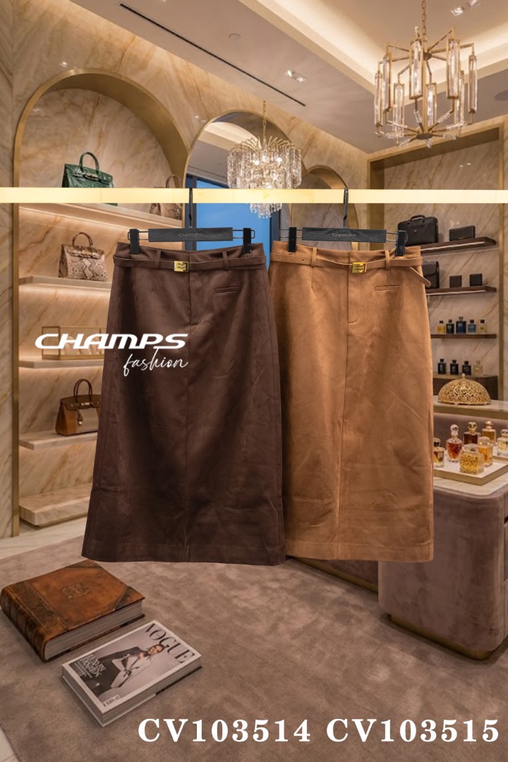 CHÂN VÁY ÔM DA LỘN NÂU NHẠT 103514