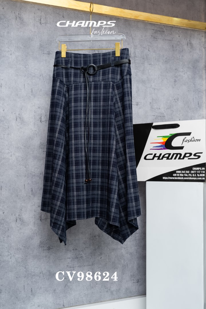 CHÂN VÁY CARO XANH 98624