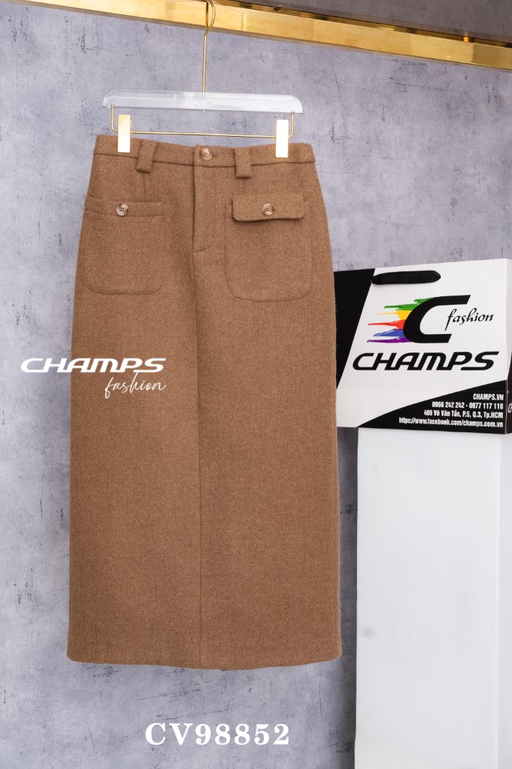 CHÂN VÁY DẠ NÂU NHẠT 98852