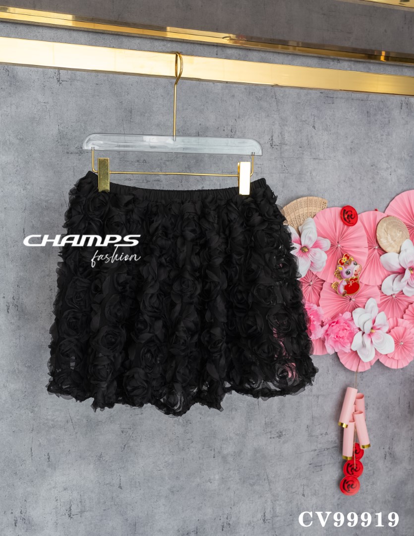 CHÂN VÁY HOA HÔNG ĐEN 99919