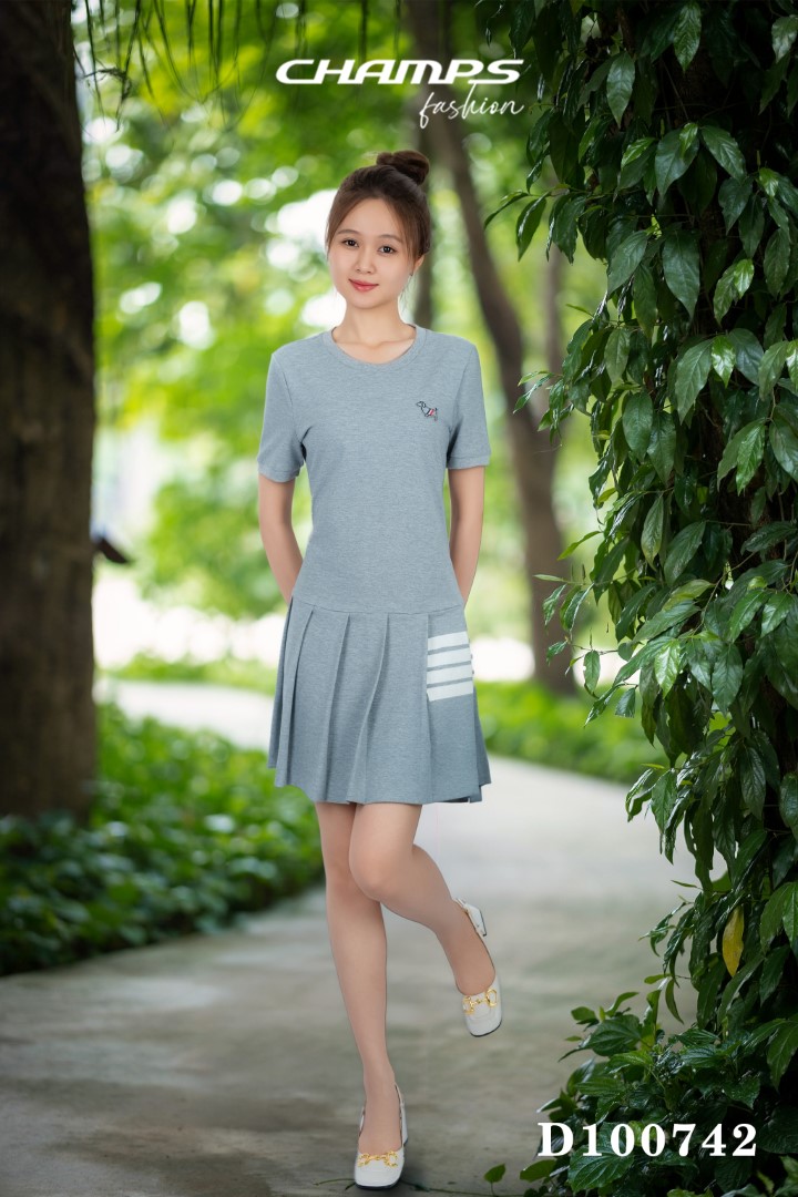 ĐẦM THUN XÁM 100742