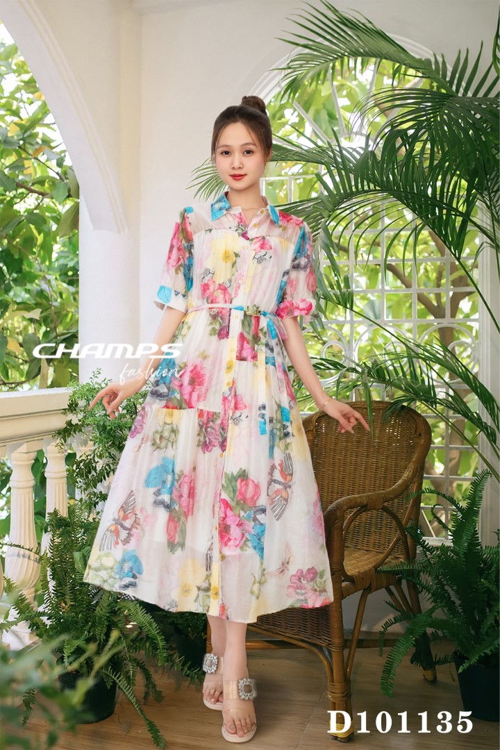 ĐẦM TƠ HOA TIẾT DN 101135