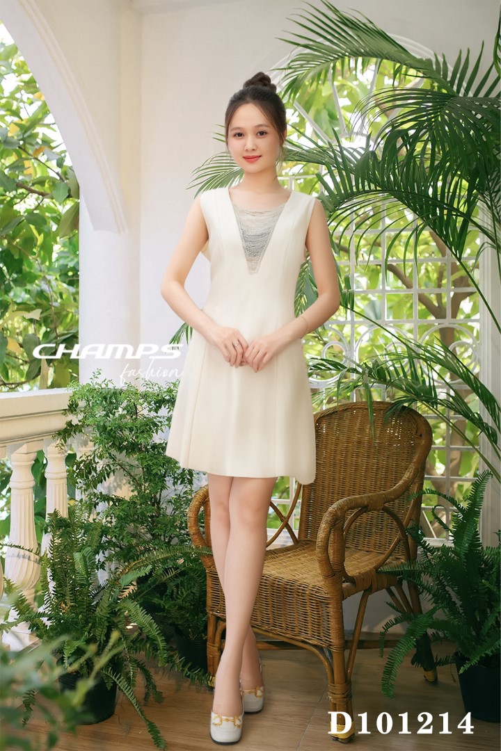 ĐẦM KEM CỔ CƯỜM 101214