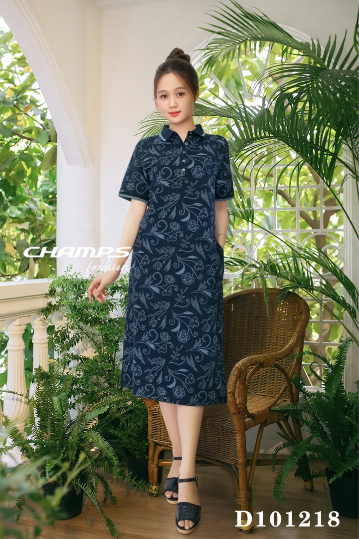 ĐẦM THUN XANH ĐEN 101218