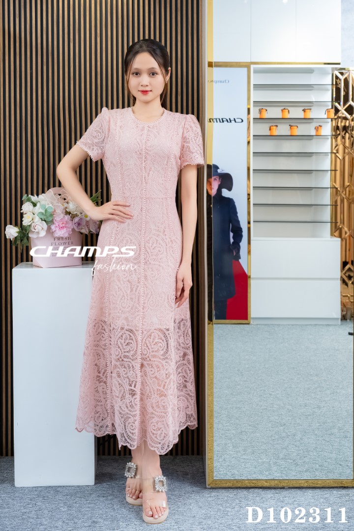 ĐẦM REN HÔNG DÀI 102311