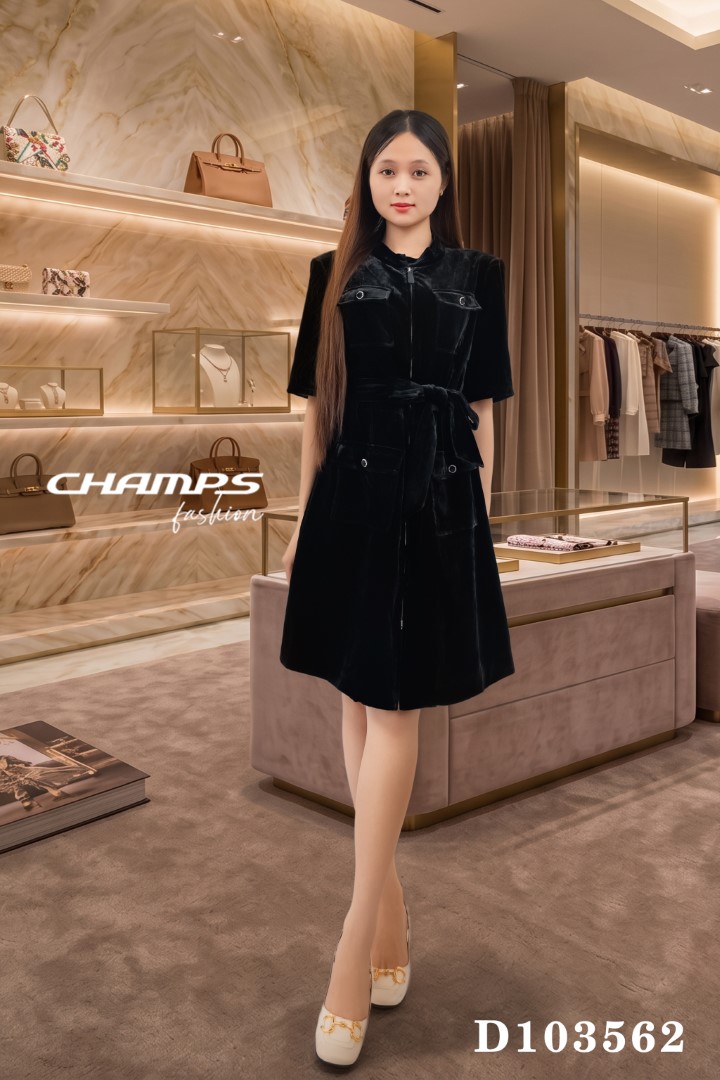 ĐẦM NHUNG ĐEN DN 103562