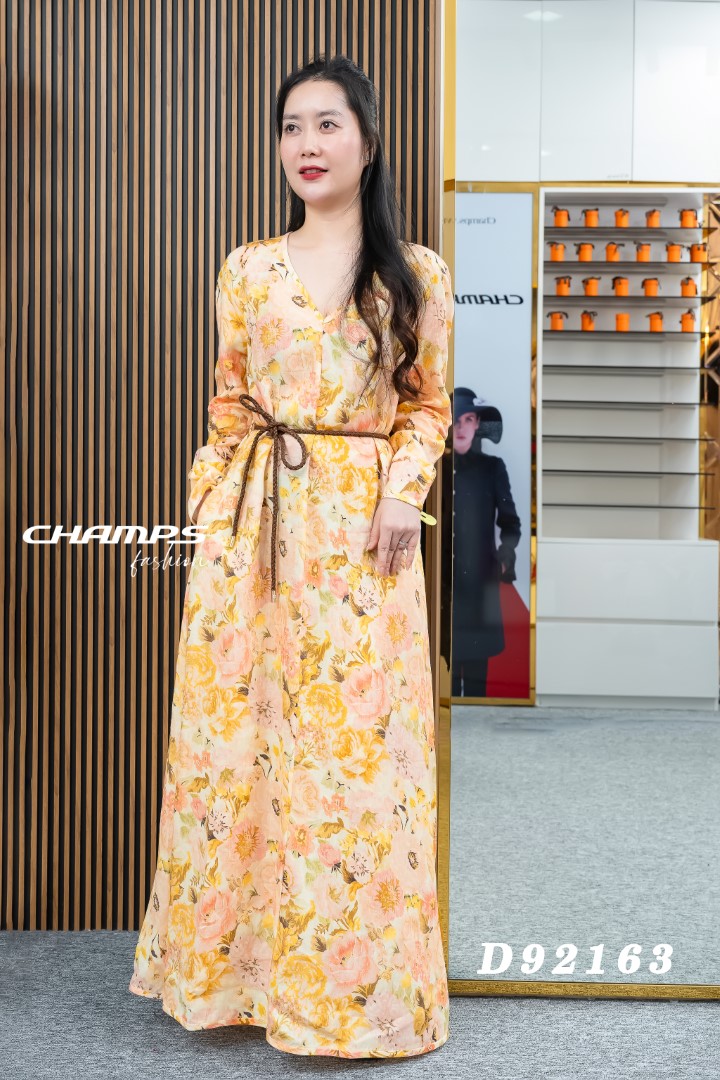 ĐẦM ZIMMERMAN HOA VĂN CAM VÀNG DN 92163