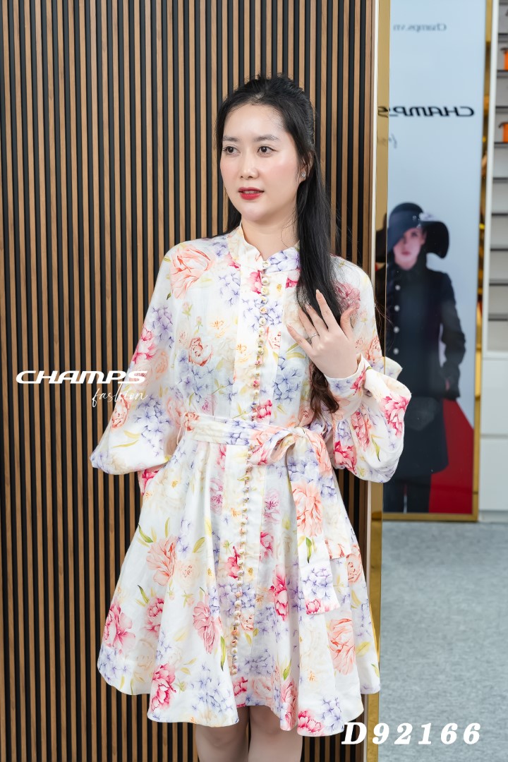 ĐẦM ZIMMERMAN XÒE NÚT HOA TÍM ĐỎ DN 92166