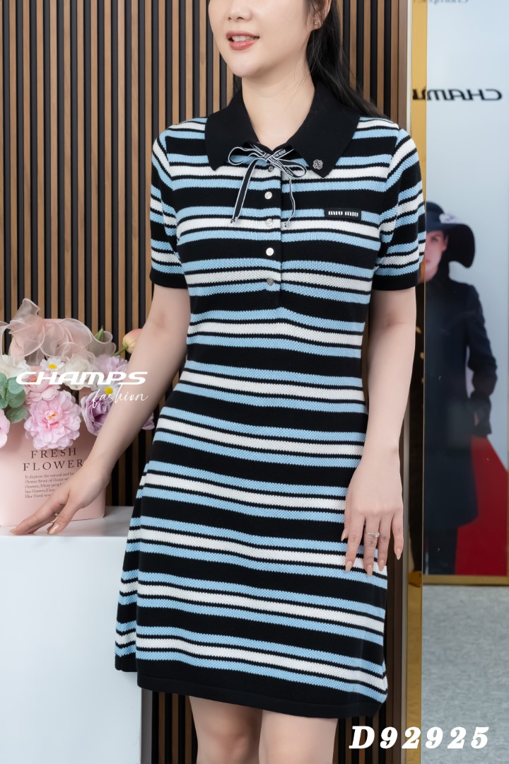 ĐẦM LEN KẺ MIUMIU XANH 92925