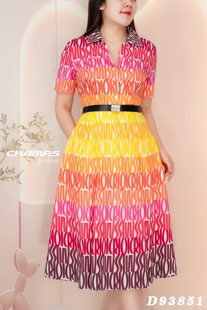 ĐẦM SƠ MI LOANG MÀU DN 93851