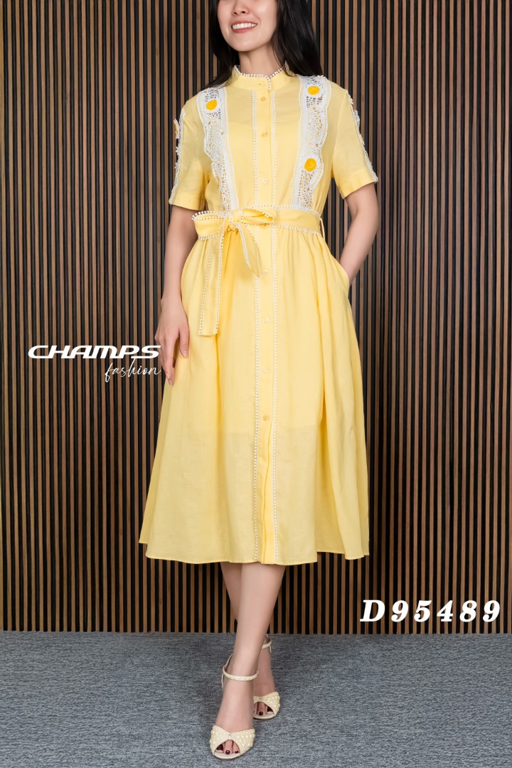 ĐẦM XÔ VÀNG THÊU DN 95489