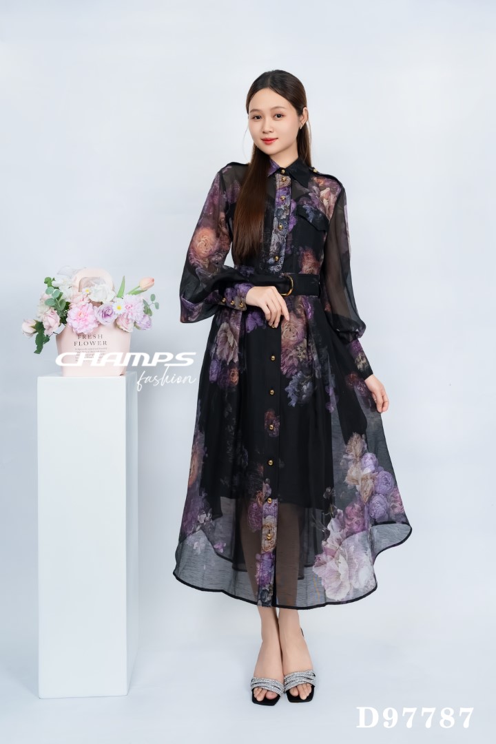 ĐẦM SƠ MI ZIMBERMAN ĐEN DN LÓT 97787