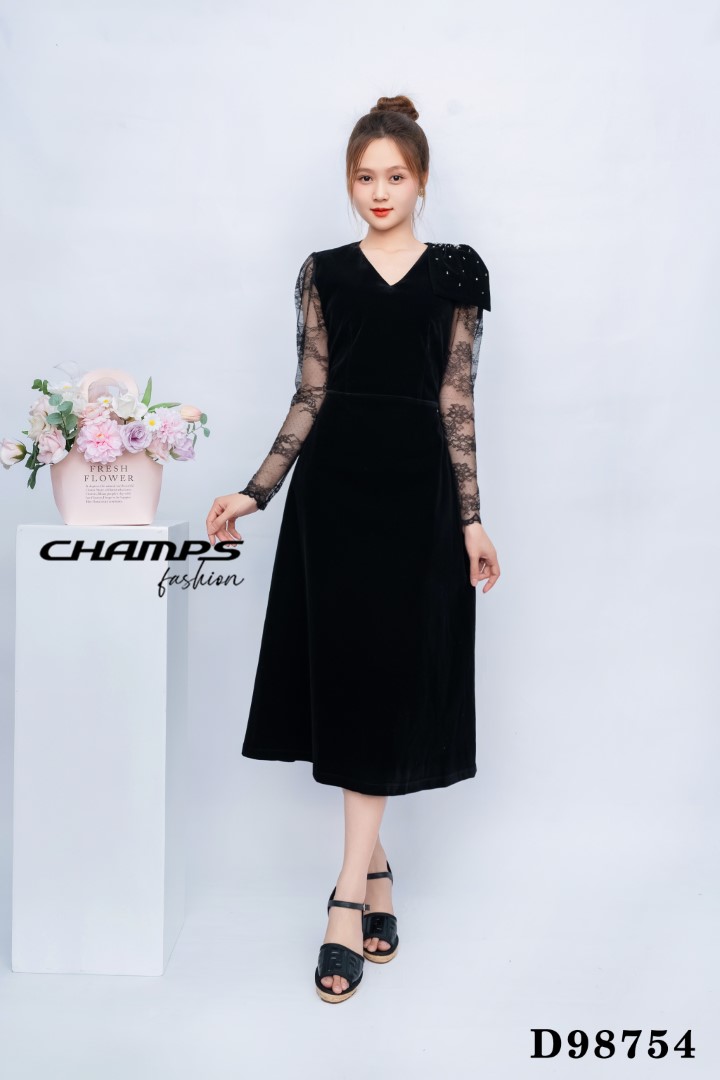 ĐẦM NHUNG ĐEN 98754