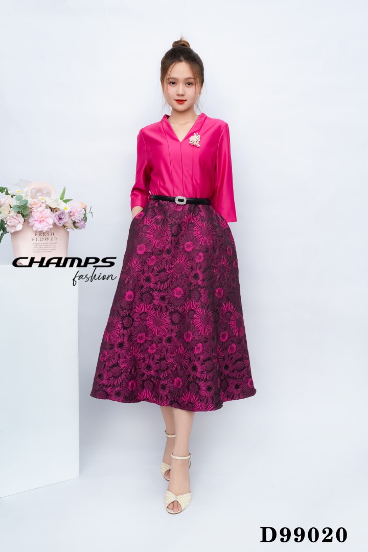 ĐẦM XÒE HỐNG GẤM DN CÁI 99020