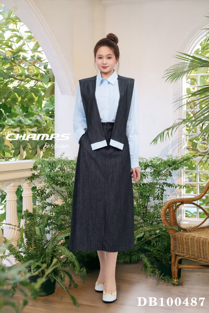 BỘ JEAN ÁO XANH CHOANG 100487