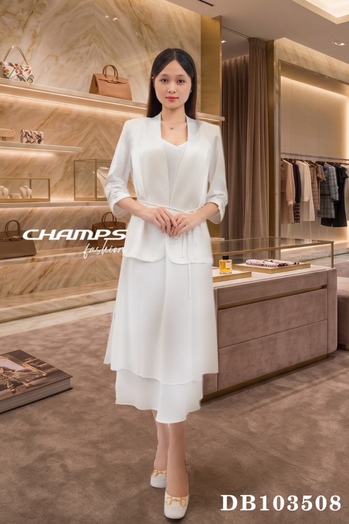 BỘ LỤA ÁO KHOÁC DÂM TRẮNG 103508